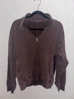 Uniqlo Half-Zip Pullover Sweater - Brown